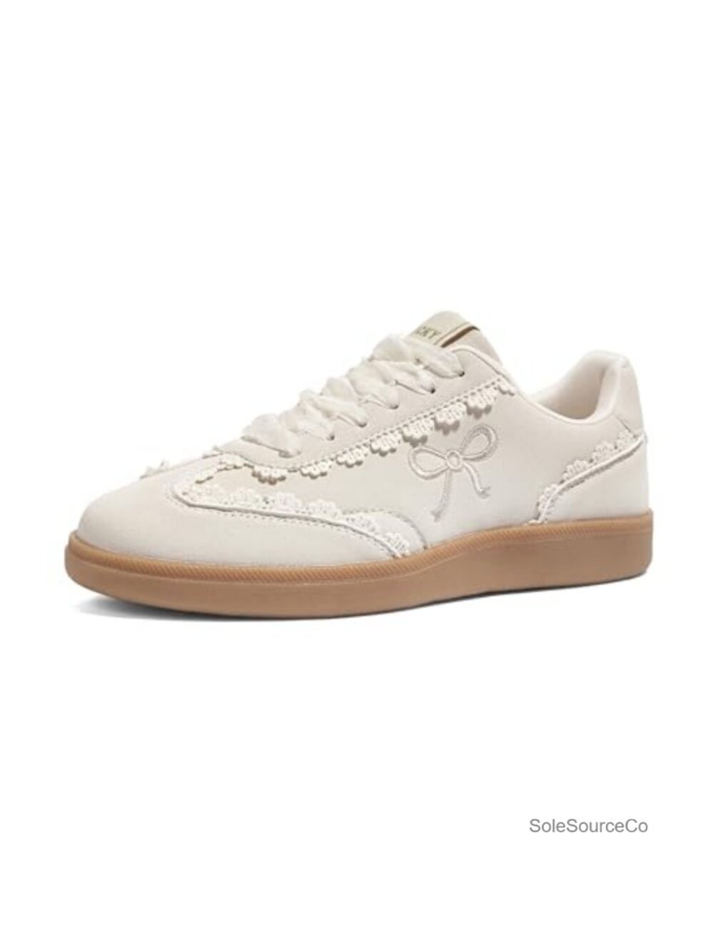 Lucky Step Women's Lace Detail Sneakers with Organza Ribbon